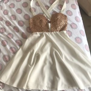 White and gold sparkly party dress size XX